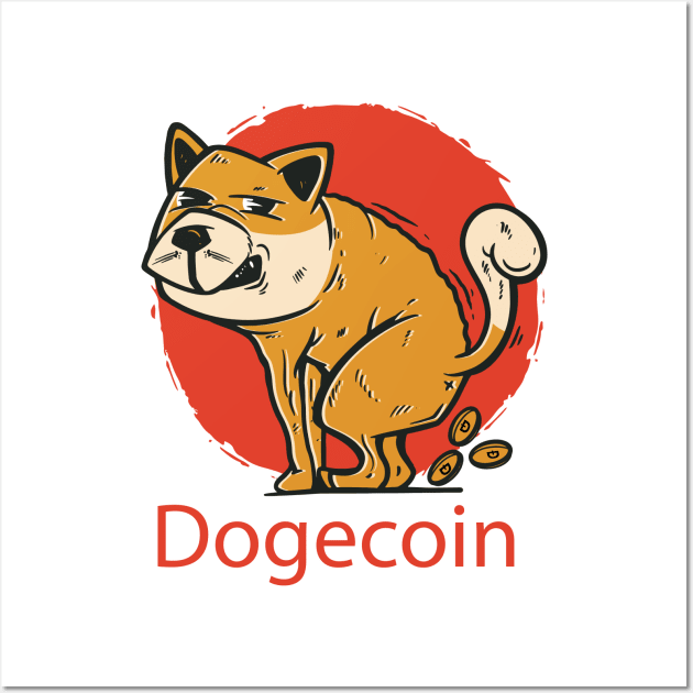 Dogecoin Meme Crypto Coin Art Wall Art by Popculture Tee Collection